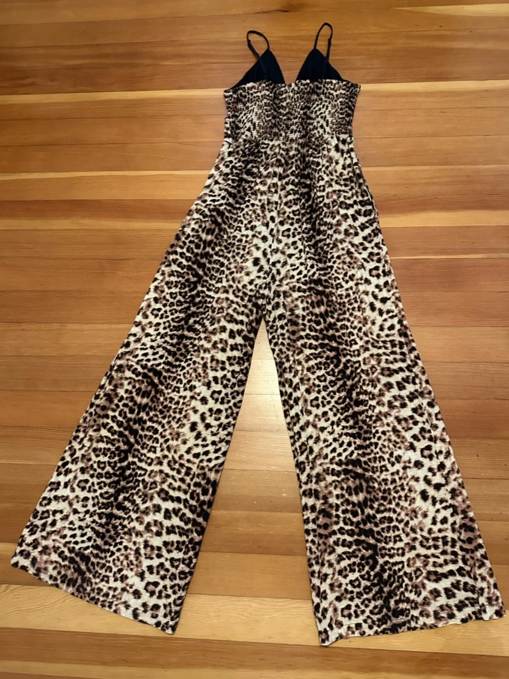 INC International Concepts Leopard-Print Wide-Leg Jumpsuit - Tan & Black - Picture 6 of 7